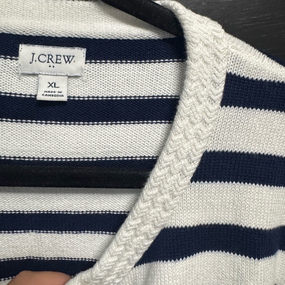 J. Crew Women's Navy and White Striped Cardigan - Picture 10 of 13